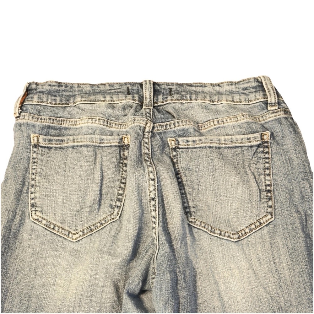 Eunina Women's Mid Rise Bootcut Blue Denim‎ Jeans Stretch 5-Pocket Raw Hem Sz 28 - Picture 9 of 14